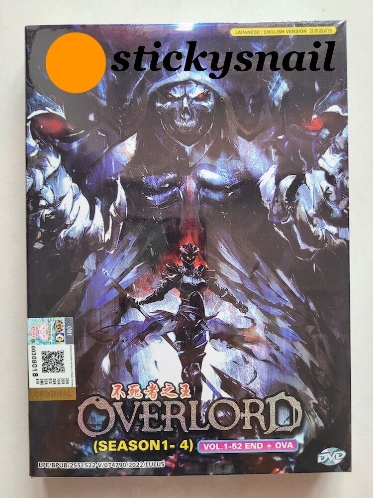 ANIME OVERLORD SEASON 1-4 Vol.1-52 End + 2 MOVIE DVD ENGLISH