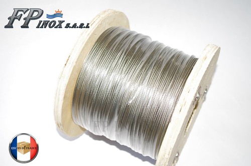 Rouleau de 250M Cable 3mm inox 316  7x7 ( 49 Fils ) inox A4 (Soit 0.60 € / le M) - Photo 1/2