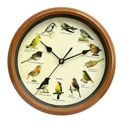 Singing Bird Wall Clock Bird 10 Inch Bird Clock that Sings On Hour Home Decor UK - Picture 2 of 8