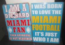 Miami Dolphins Metal Wall Signs 2 8"x 12" New Mancave/Kids Room Decor
