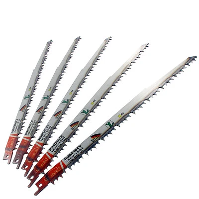 ABRABORO 5 Sägeblätter 240 mm CR-V für Grünholz f. Säbelsäge, Holz, 3029 S1531L, Astsäge