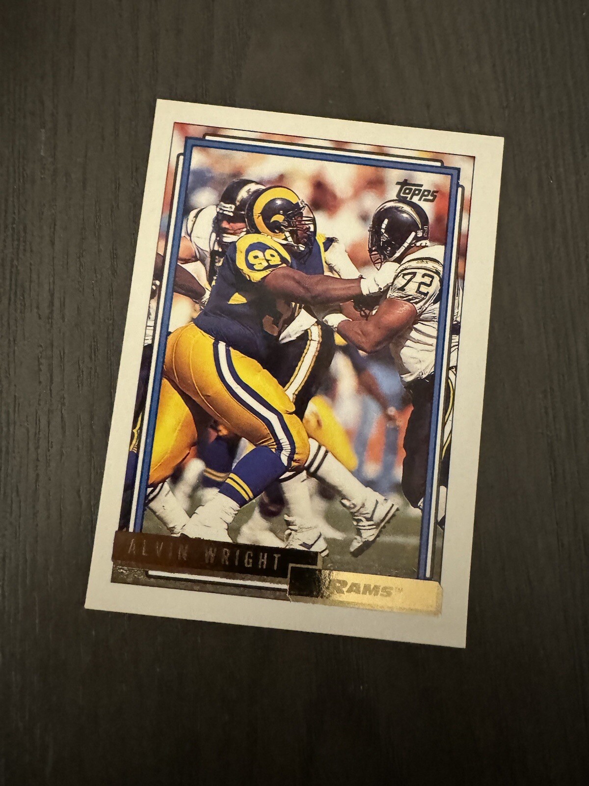 1992 Topps Gold #373 Alvin Wright Los Angeles Rams Football Card