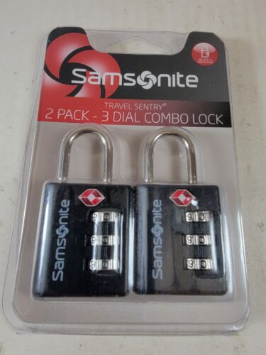 Samsonite Travel Sentry 2er Pack 3 Zifferblatt Zahlenschlösser schwarz Set... Neu
