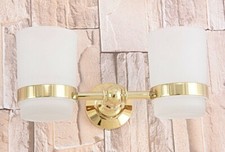 Toothbrush Golden Tumbler Holder with Glass Cup Wall Mounted Bathroom Accessory