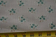 By 1/2 Yd, Vintage/Green Brown Calico on Cream Pink/Fabric Traditions,B1239