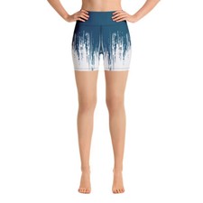 Yoga Shorts Blue Pattern