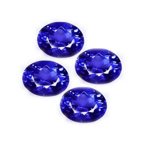 Loose Gemstone 8-10 Ct Natural Tanzanite 4 Pcs Lot Certified Oval Cut Gem ATL014