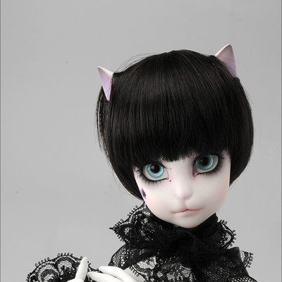 [Dollmore] Cat Wig, MSD, 18-20 cm 7-8 inch SG Short Cut Cat Wig (BR-Black)