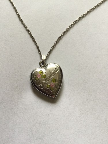 Pink Enamel Etched Sterling Silver 