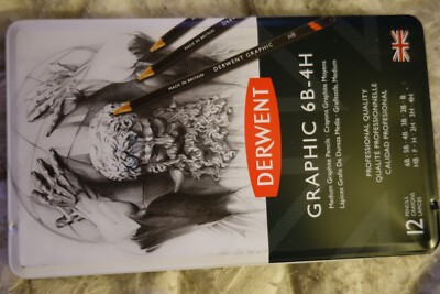 Derwent 12 Graphic 6B-4H Medium Graphite Pencils