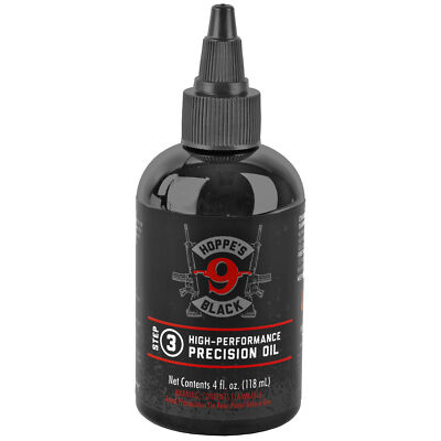 Hoppeas Black Precision Oil Liquid 4oz Bottle Synthetic For Firearm Lubricant