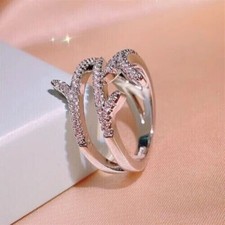 2CT Round Cut Lab Created Diamond Engagement Ring 14k White Gold Plated Silver