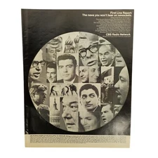 1968 CBS Radio Network Vintage Print Ad First Line Report Marvin Kalb Dan Rather
