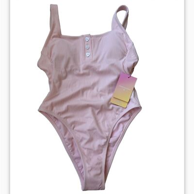 Stoney Clover Lane x Target Ribbed Henley One Piece Pink size XS (0-2) NWT