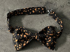 NEW Handmade Custom Bow tie Black/Brown Pre Tied Adjustable Wedding Tie