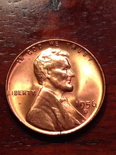 1956-D 1C RD Lincoln Cent BU Uncirculated Coins - Read Description. - Picture 5 of 6