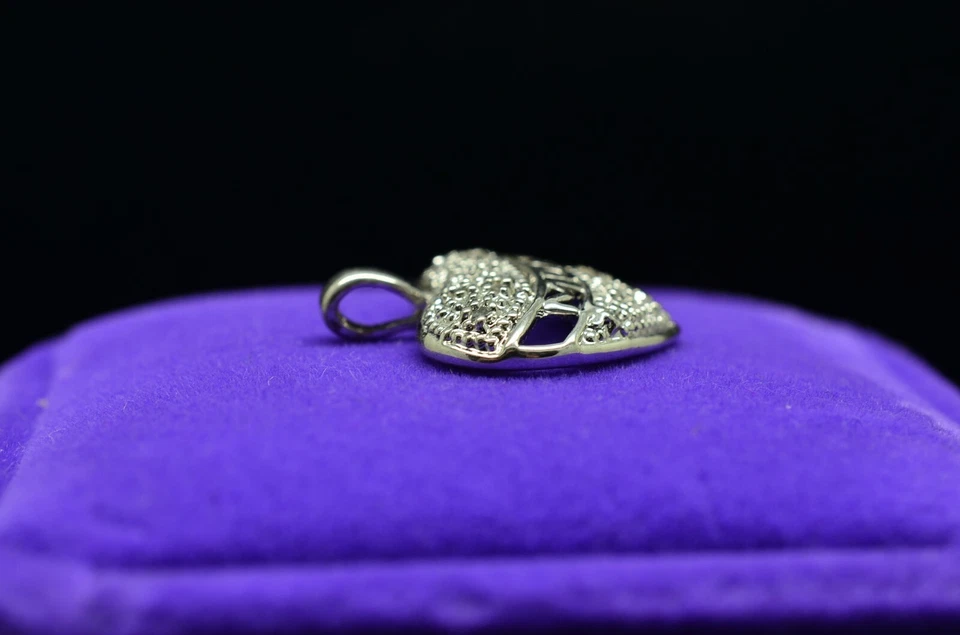 Посеребренный сердце с «МАМА» подвеска подвеска с бриллиантами 0,12 tcw - Изображение 2 из 3