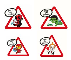 Bebe A Bord Deadpool Ironman Hulk Ca Clown Baby On Board Sticker Aufkleber Ebay