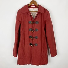 Fossil Barn Red Cotton Twill Toggle Front Mid-length Coat - Size S