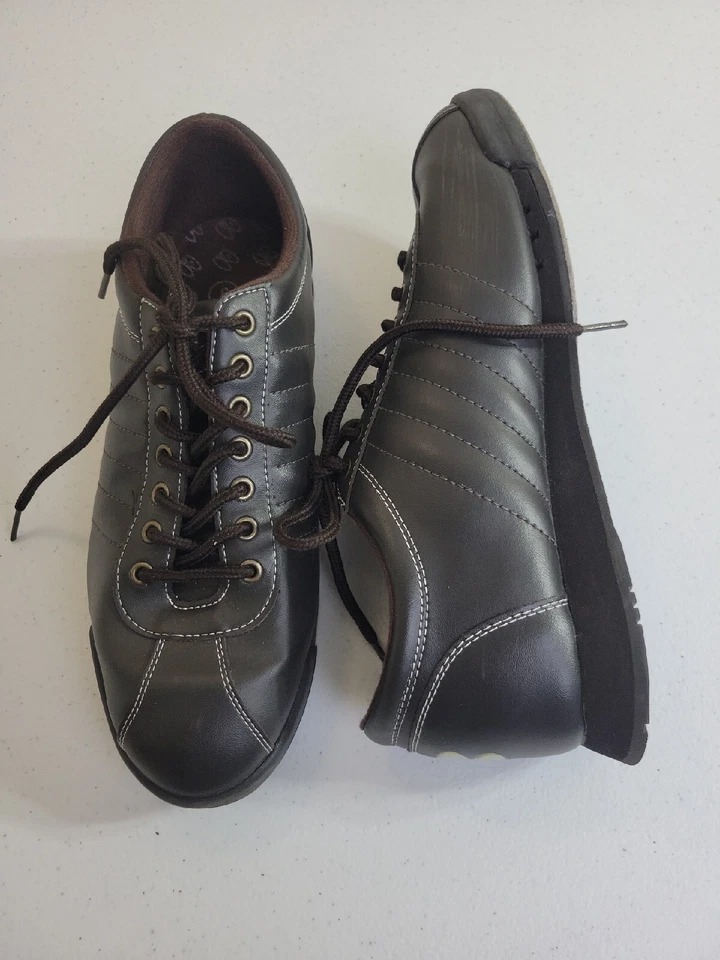 Zapatos de boliche Brunswick Hawk marrón negro atletismo parte superior baja con cordones para hombre talla 8 Foto 2 de 4