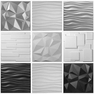 VEVOR 3D Wall Panels PVC 13 Tiles Textured Bricks Art 19.7''x19.7'' Wallpaper