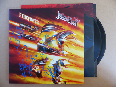 JUDAS PRIEST signed Autogramm signiert auf ''FIREPOWER'' Schallplatte Vinyl LP