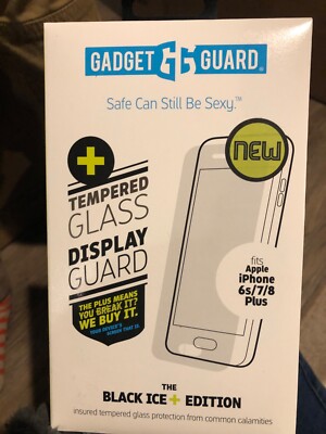 New iPhone 6s/7/8 Plus Tempered Glass Screen Protector (GG Black Ice+ EDITION)