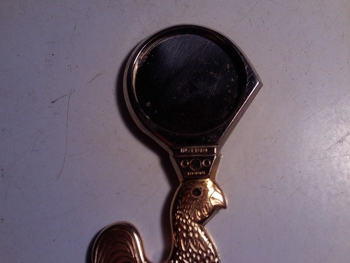 Antique Germany Gold Gilt Brass Silver Rooster Egg Slicer knife RARE Markings - Picture 6 of 7