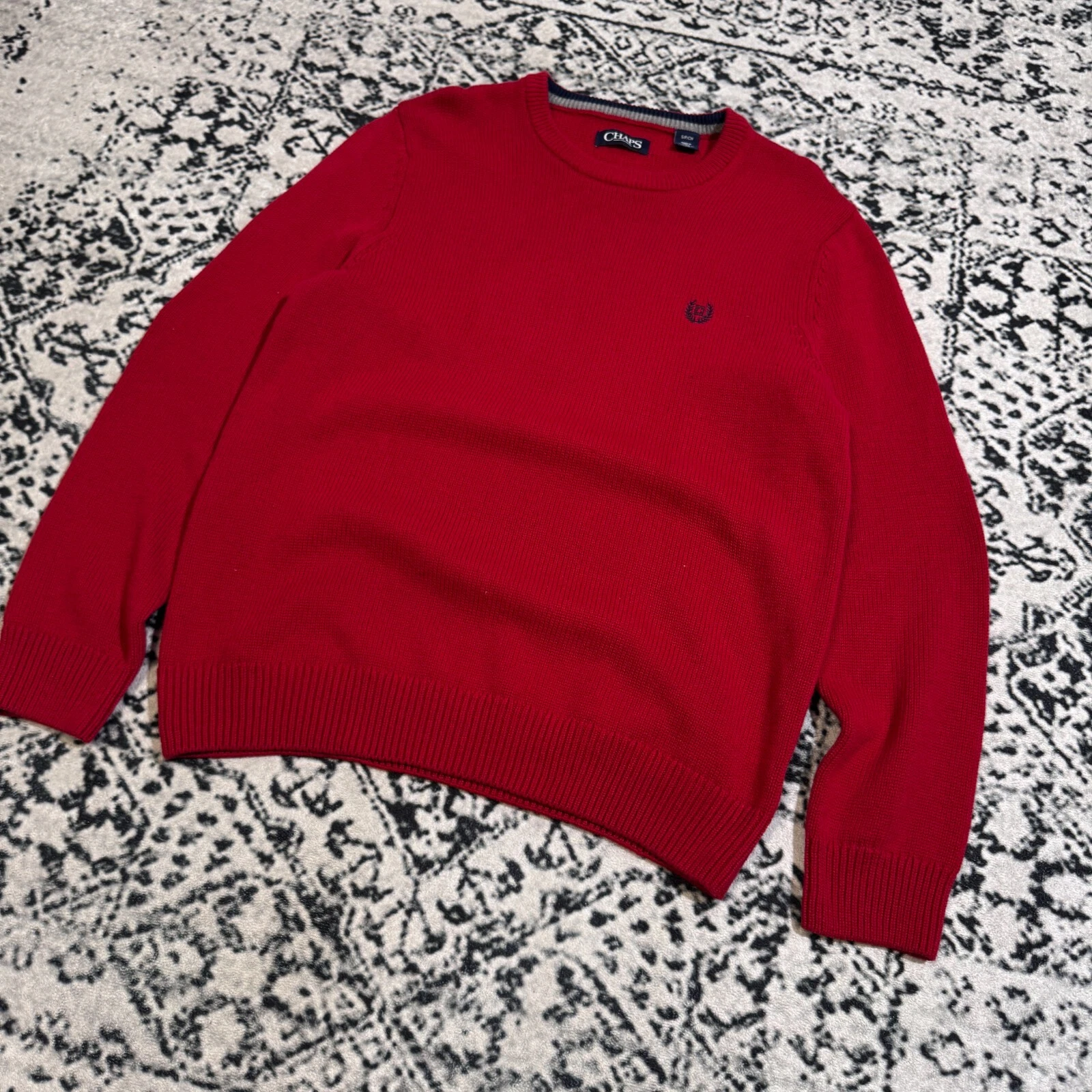 GUCCI Maglione Chaps unisex rosso cotone taglia S vestibilità regolare