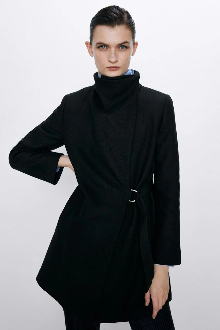 Zara coat with 2025 wrap collar