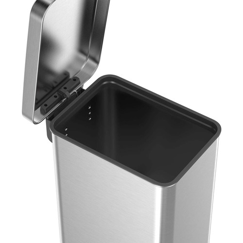 Qualiazero 13.2 Gallon Trash Can, Stainless Steel Step On Slim Kitchen