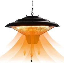 Electric Hanging Patio Heater, 1500W,3s Fast, IP34 Waterproof, Adjustable Chain