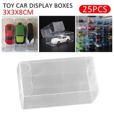For 1:64 Scale 25pcs Clear Model Toy Car Display Box Show Storage Case DustproBd