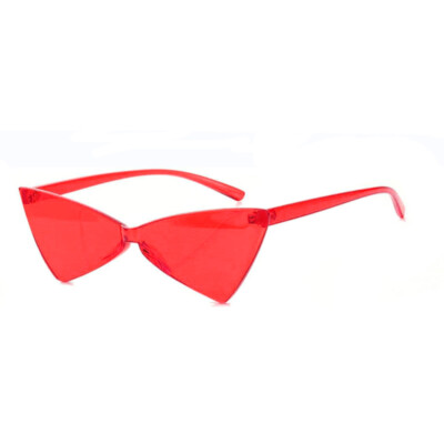 Cat Eye Rimless Sunglasses Transparent Candy Color Eyewear Triangle Sun Glasses