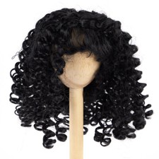 Off-Black Monique Synthetic Mohair Bernadette 10"-11" Doll Wig