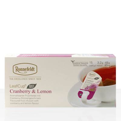 Ronnefeldt LeafCup Bio Cranberry & Lemon Früchtetee 6 x 15 x 3,2g
