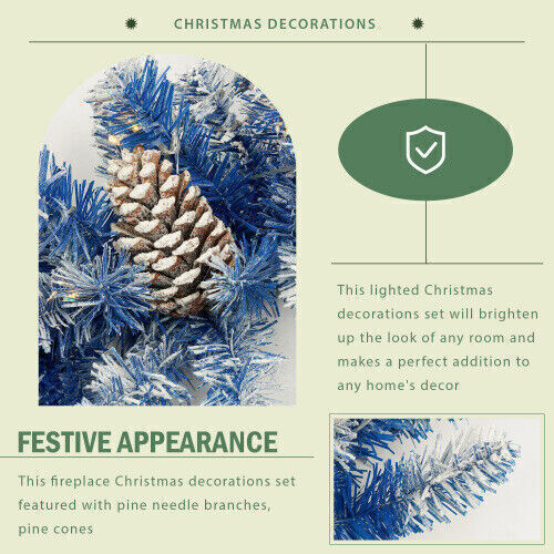 Pre lit Christmas tree artificial Christmas 4-piece set with LED lights, Blue US - Picture 3 of 16