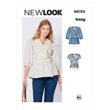 NEW LOOK 6720 MISSES' TOPS EASY Sewing Pattern 2 Designs Sizes 8 - 18
