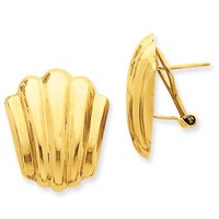 14k Yellow Gold Polished Fancy Omega Back Post Earrings (0.8in X 0.7in) on sale 14k Yellow Gold Polished Fancy Omega Back Post Earrings (0.8in X 0.7in) on sale