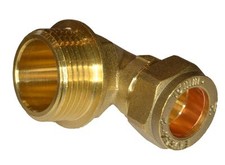 15mm Compression x 3/4" BSP Male Iron Elbow | Brass Fitting