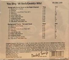 1300 ROCK COUNTRY   POCKET SONGS KARAOKE CDG  LOT MI
