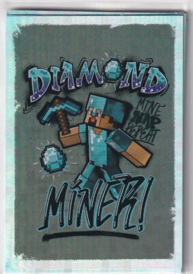 Panini Minecraft Treasure Sticker 2021 Nr. 129 Diamond Miner Holo
