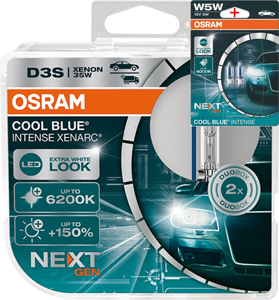 OSRAM XENARC COOL BLUE INTENSE NEXT GEN D3S HID Xenon Lamp 66340CBN-HCB Hard ...