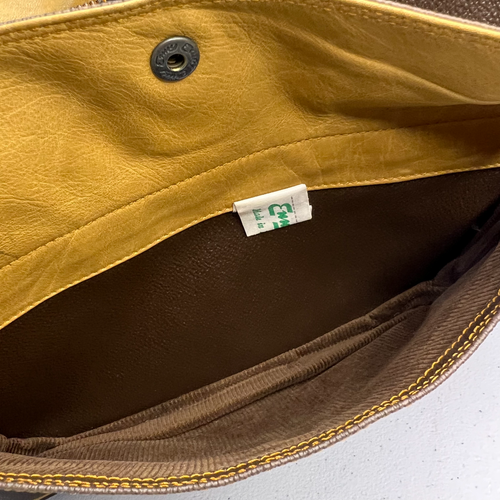 Enny Two-Toned Brown Crossbody Vintage Multi-Compartment Messenger Style Classic - Picture 5 of 13