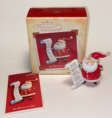 HALLMARK Keepsake Santa's Christmas List Ornament  SO MUCH TO DO  2004