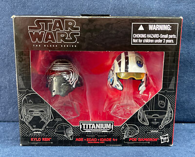 Kylo Ren Poe Dameron Mini Helmets 01 Star Wars Titanium Series NEW and SEALED