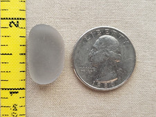 GENUINE BEACH SEA GLASS SURF TUMBLED SILVER GRAY GREY SMOKE FROSTED PENDANT R2