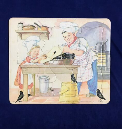 Platt & Munk Vtg 1952 Sing A Song Of Sixpence Jigsaw Puzzle 4 & 20 Blackbirds - Picture 1 of 6