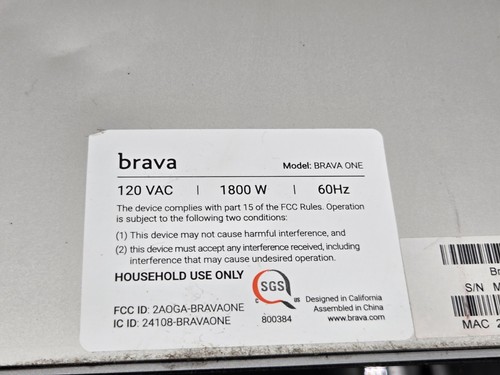 Brava Home Smart Countertop Oven For Parts - Picture 11 of 12