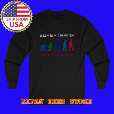 SUPERTRAMP Brother Where You Bound Men's Black Size S to 3XL